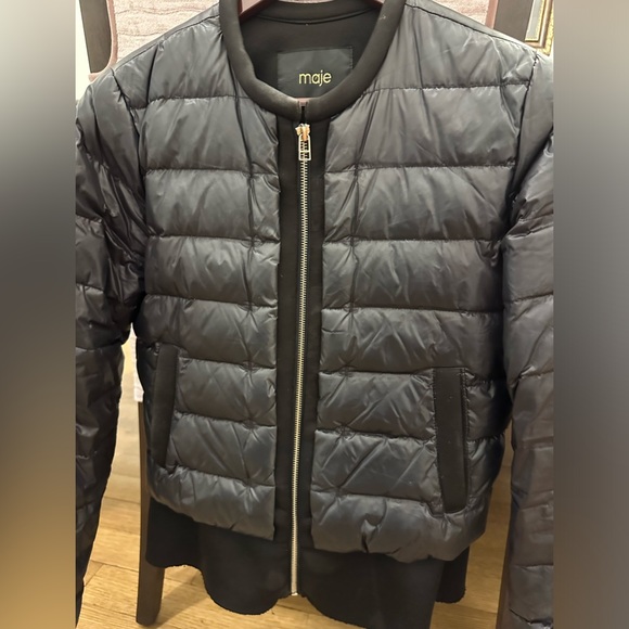 Maje Maya Quilted Down Zip Jacket, Size 2 - Picture 5 of 9